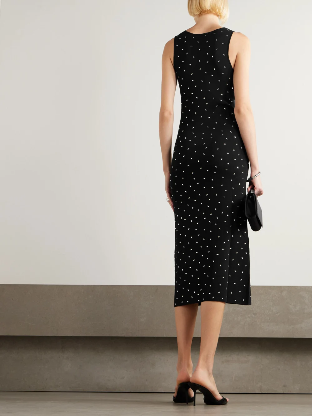 Back view of the Altuzarra Geordie Crystal-embellished Jersey Midi Dress