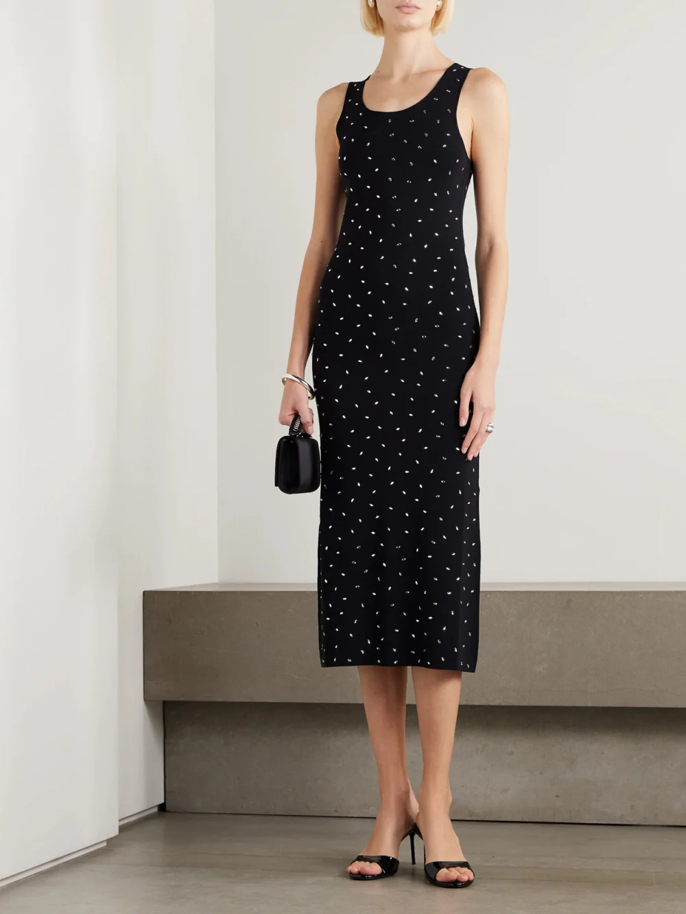 Altuzarra Geordie Crystal-embellished Jersey Midi Dress, worn by a model