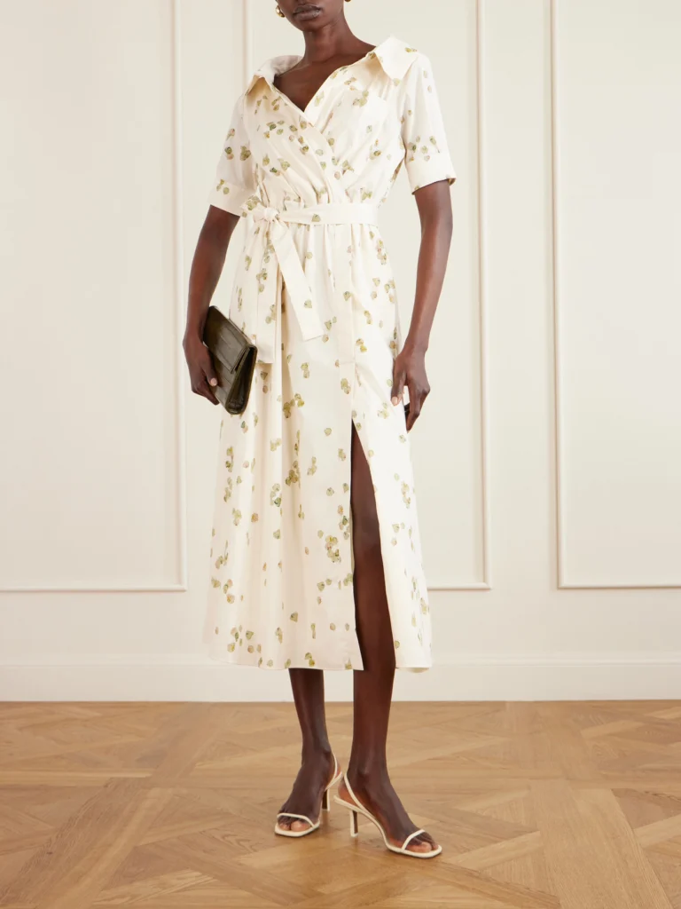 Altuzarra Lydia Belted Printed Cotton-blend Poplin Midi Dress