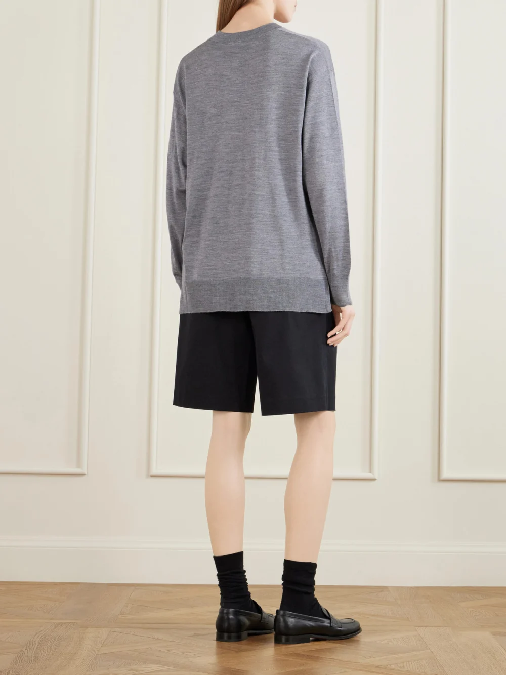 Back view of the Ami Paris Knitted Wool and Silk-blend Sweater
