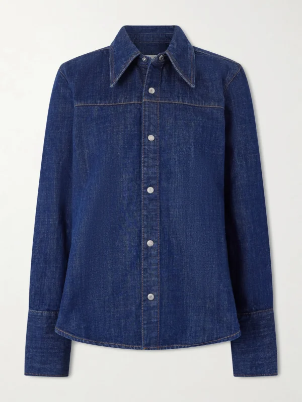 Ami Paris Paneled Denim Shirt