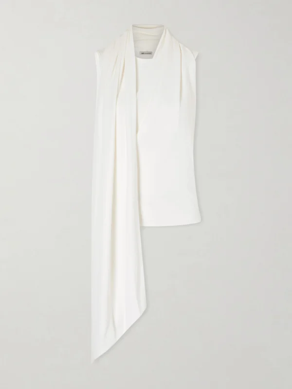 Ami Paris Scarf-detailed Jersey Top