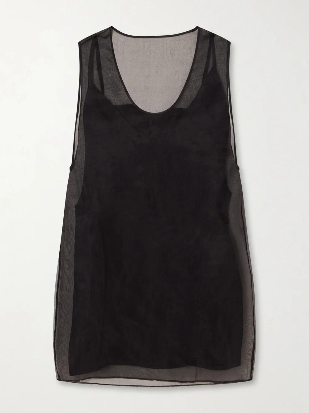 Ami Paris Silk-organza Top in black