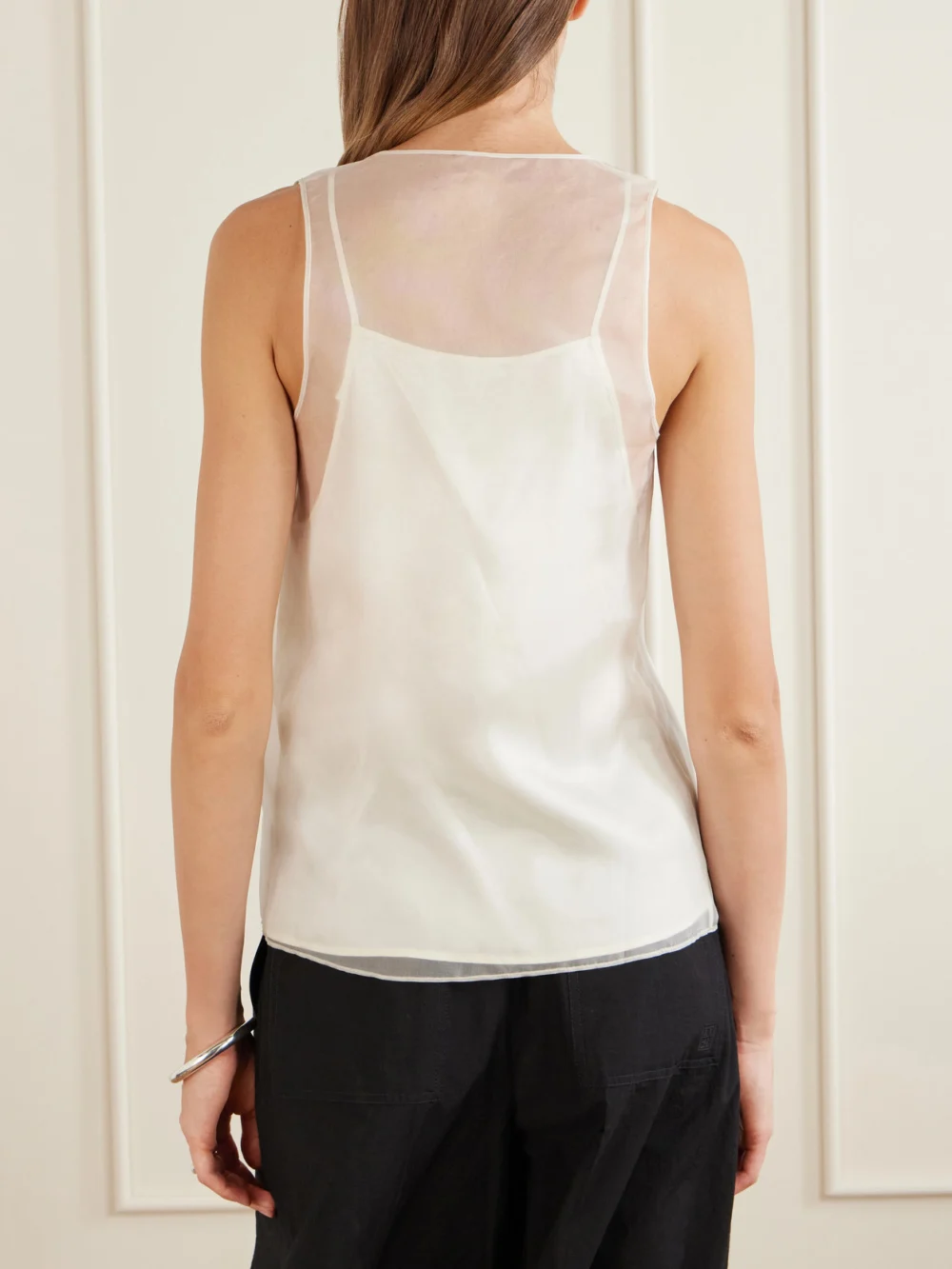 Back view of the Ami Paris Silk-organza Top