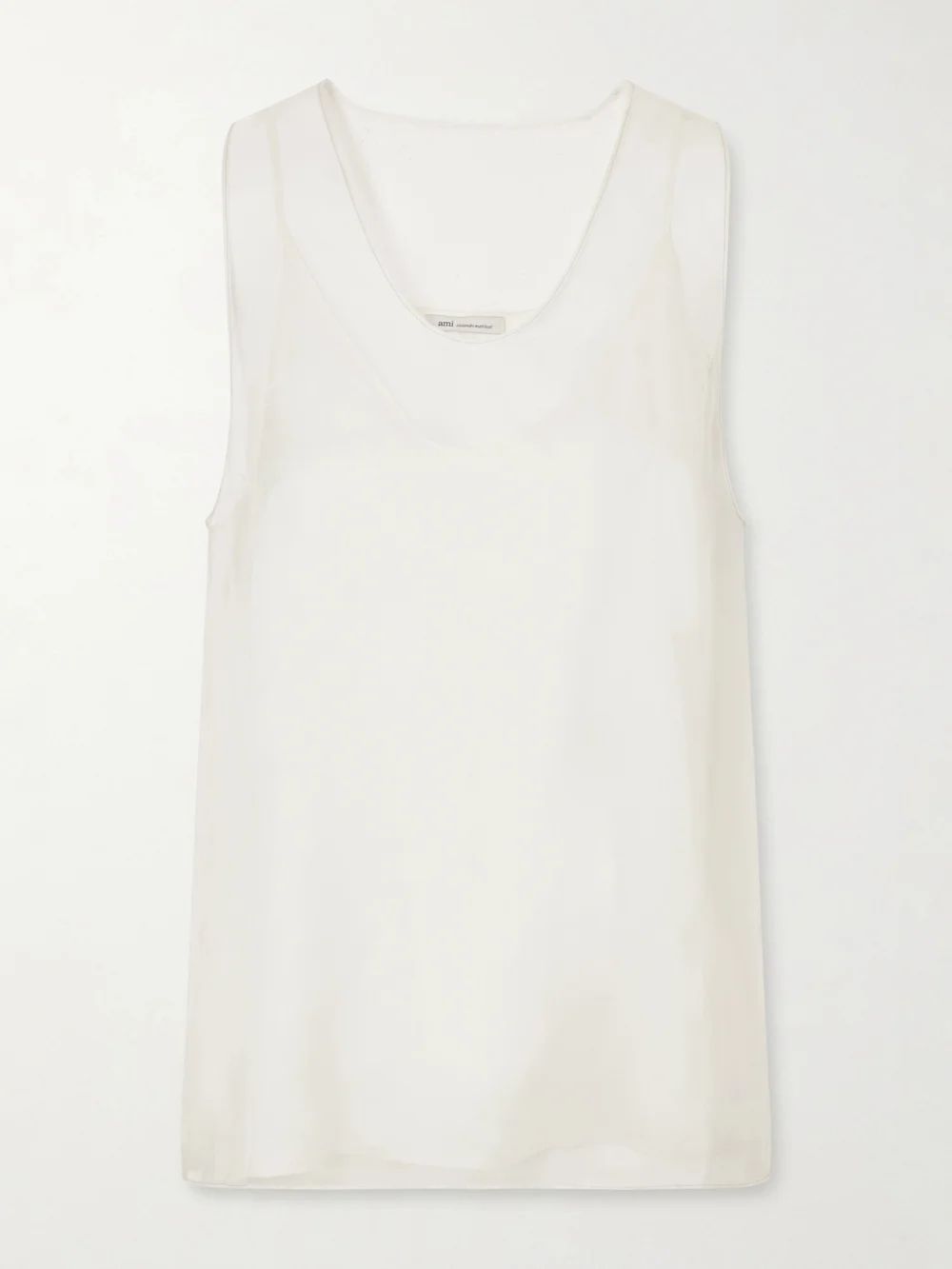 Ami Paris Silk-organza Top in cream