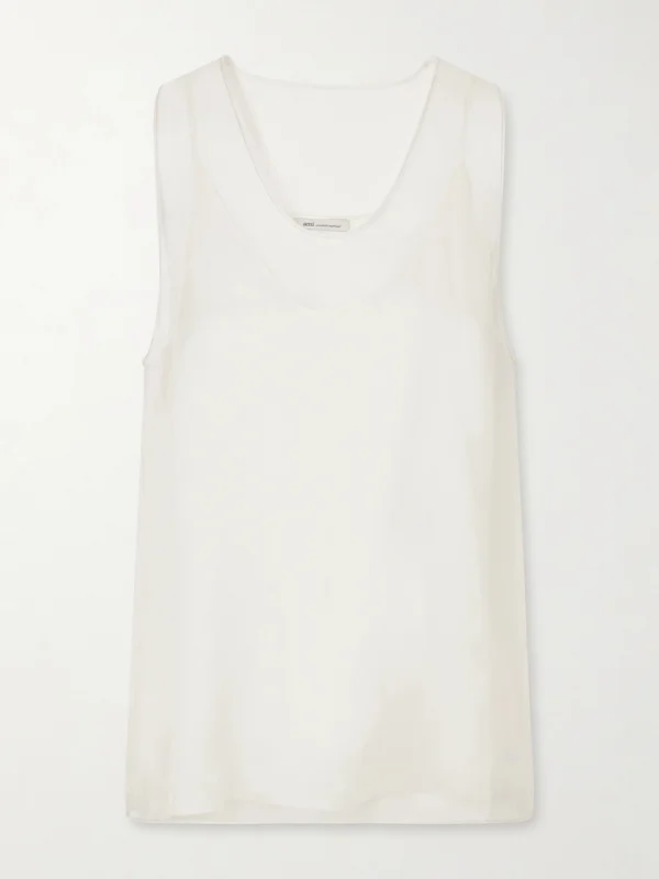 Ami Paris Silk-organza Top