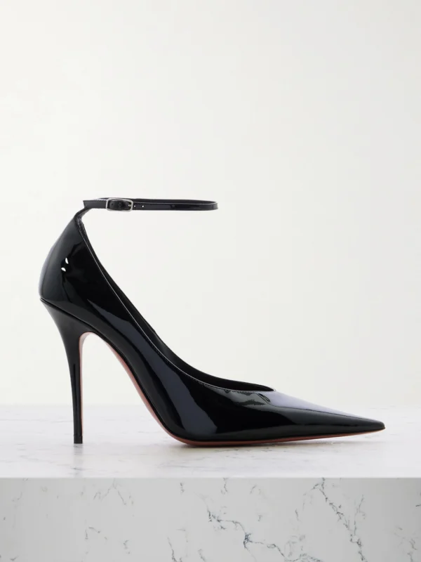 Amina Muaddi Anok 105 Patent-leather Point-toe Pumps