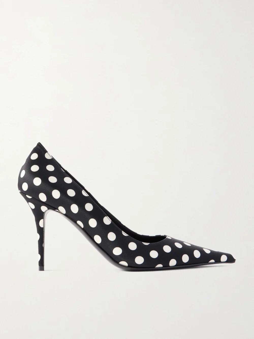 Amina Muaddi Barbara Polka-dot Satin Pumps in black