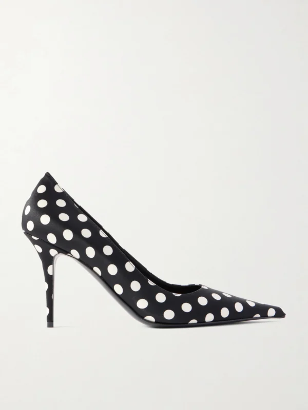 Amina Muaddi Barbara Polka-dot Satin Pumps