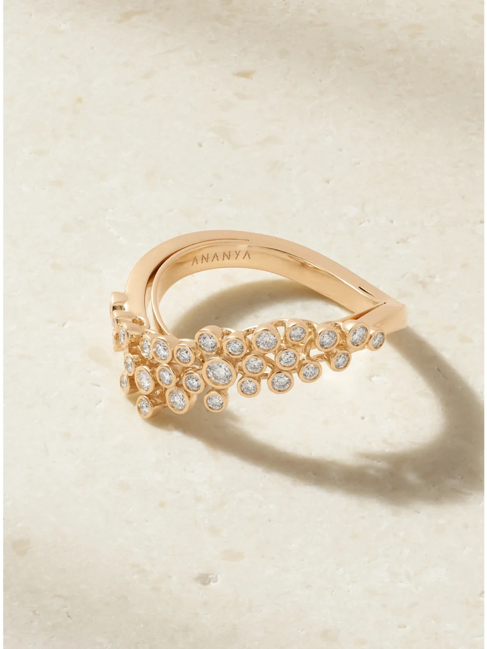 Ananya Floating 18-karat Rose Gold Diamond Ring in 7