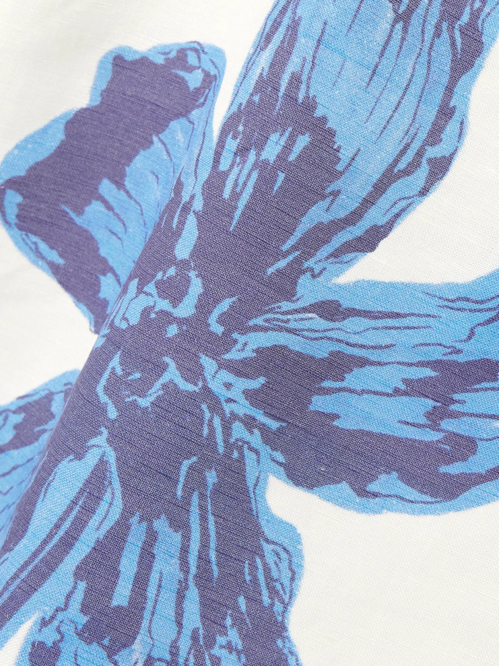 Close-up detail of the Andres Otalora Nosso Amor Strapless Floral-print Linen Maxi Dress