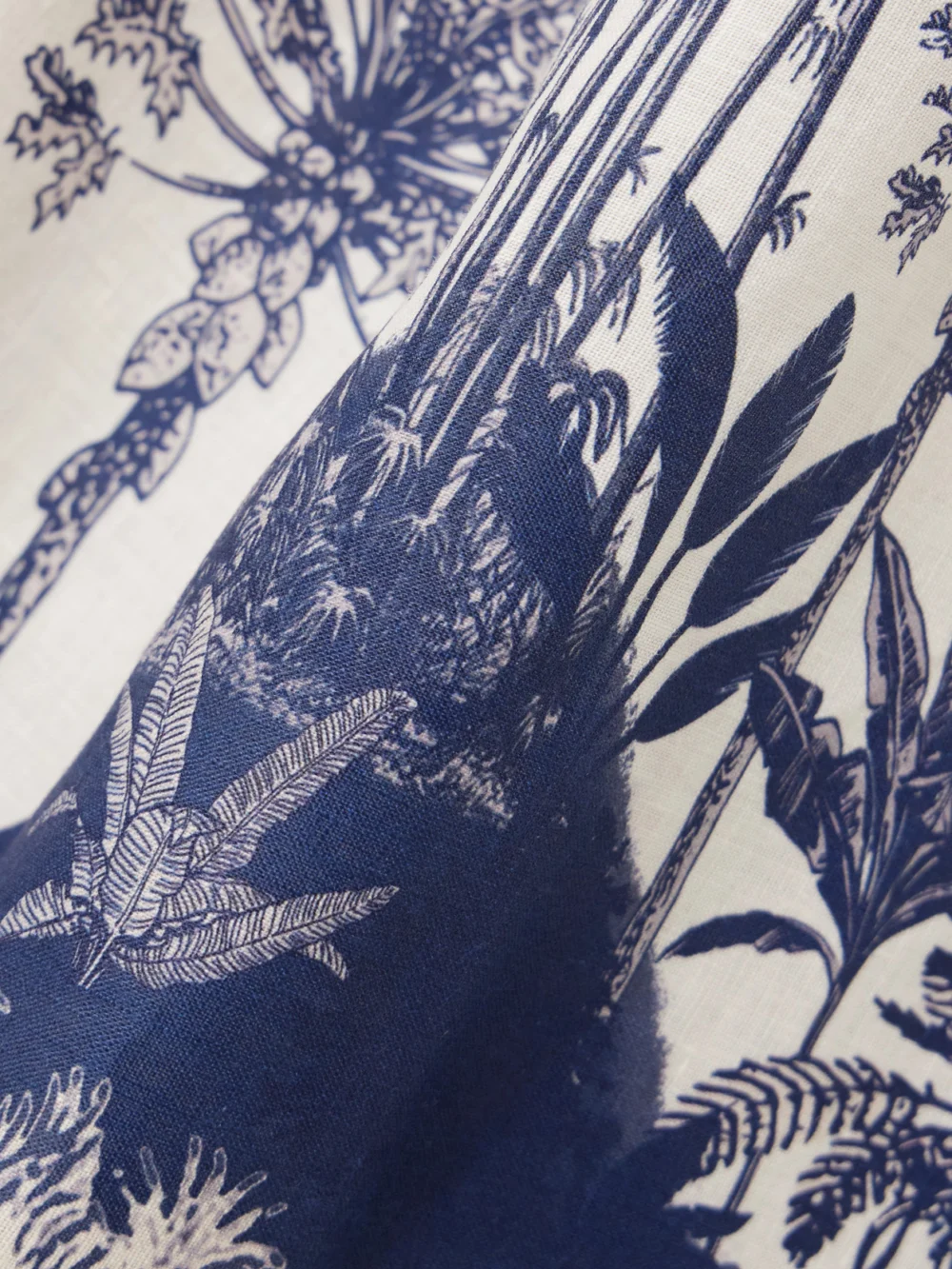 Close-up detail of the Andres Otalora Tres Pm Printed Linen Mini Dress