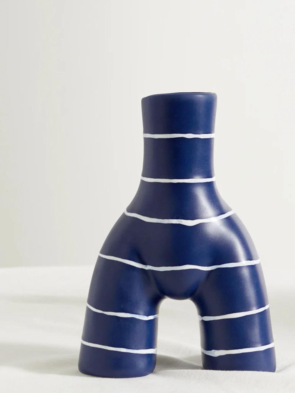 Anissa Kermiche Single L'egg Striped Earthenware Cup in white