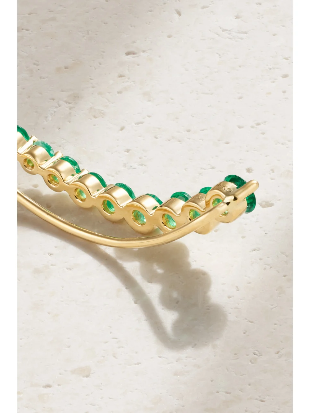 Back view of the Anita Ko 18-karat Gold Emerald Single Earring