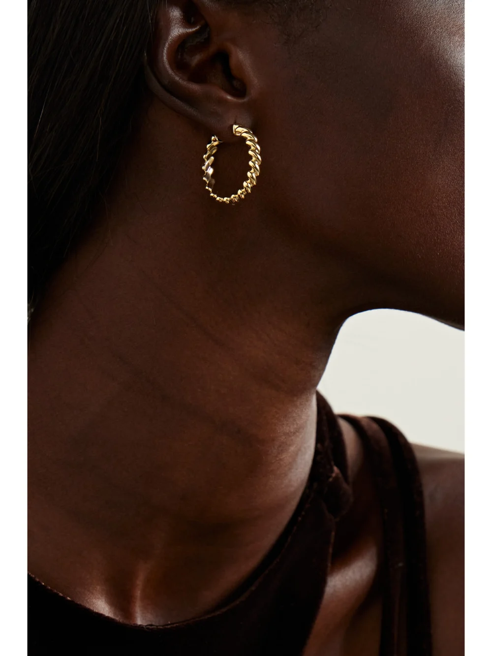 Anita Ko 18-karat Gold Hoop Earrings, styled view
