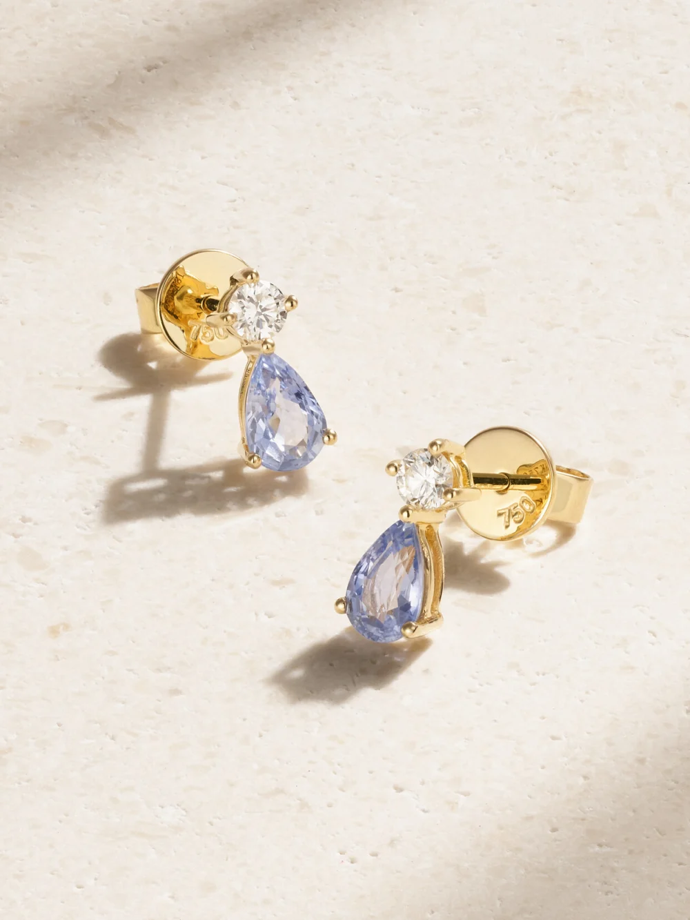 Anita Ko 18-karat Gold, Sapphire and Diamond Earrings in blue