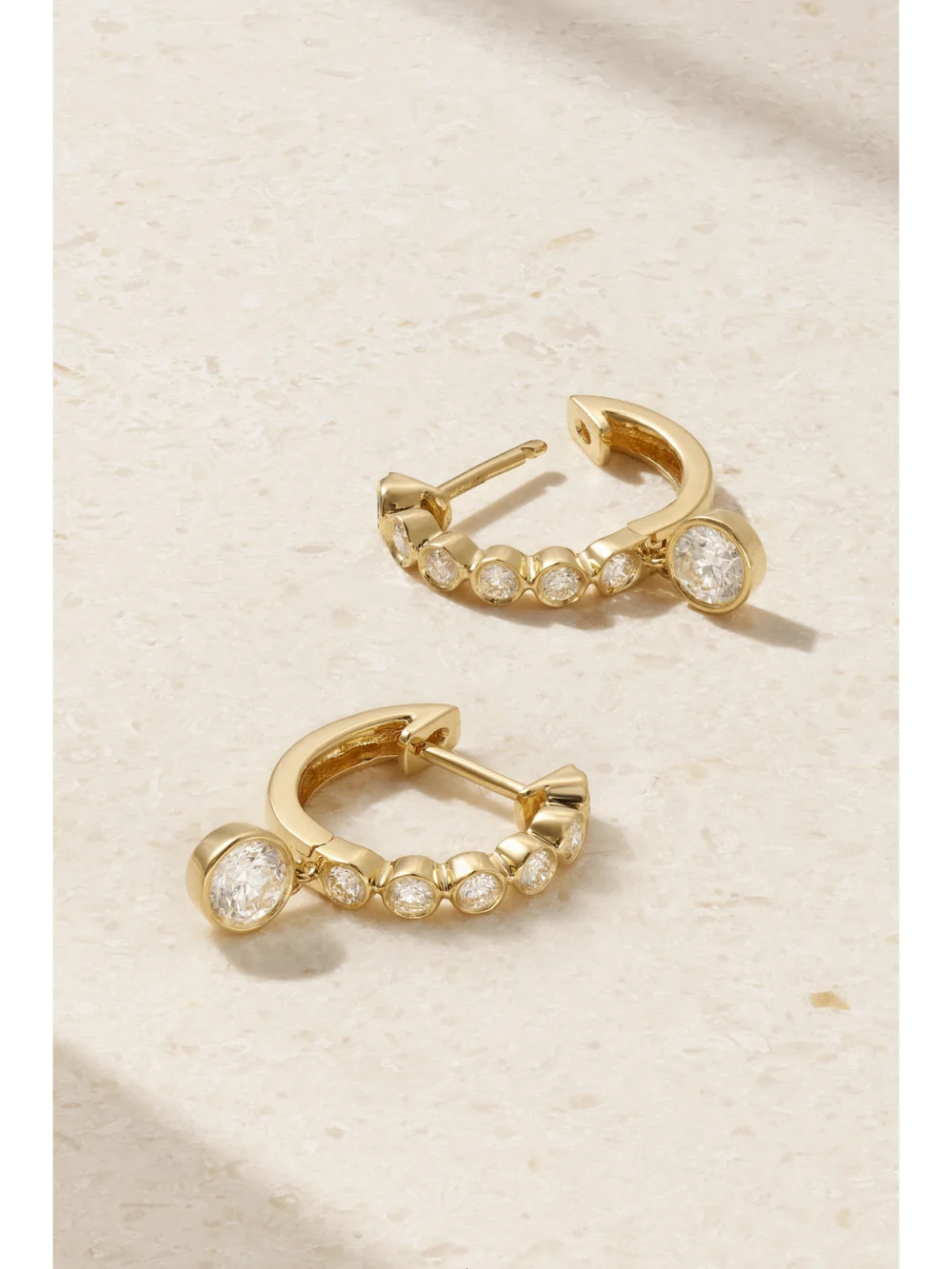 Back view of the Anita Ko Huggies 18-karat Gold Diamond Hoop Earrings