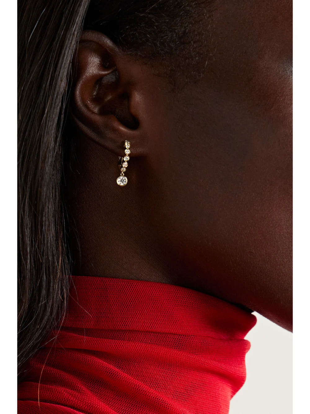 Anita Ko Huggies 18-karat Gold Diamond Hoop Earrings, styled view