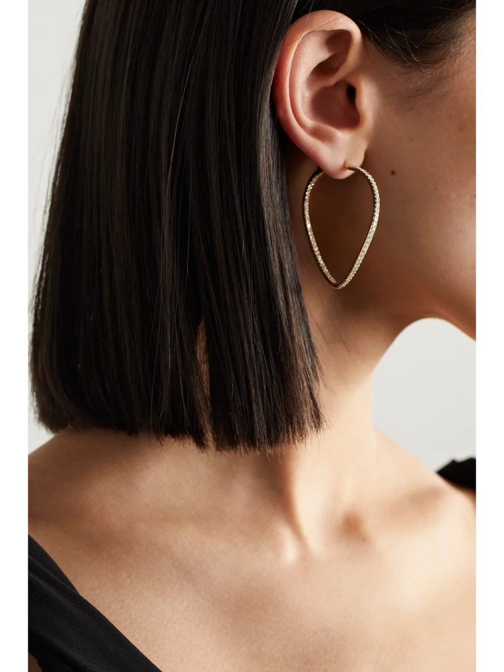Anita Ko Twisted 18-karat Gold Diamond Hoop Earrings, styled view