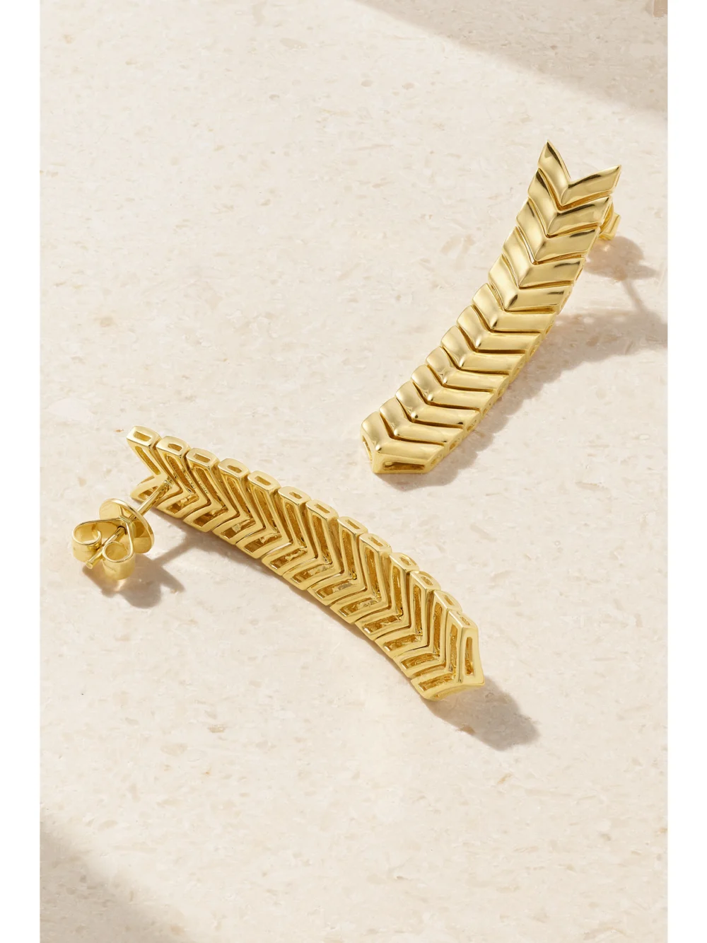 Back view of the Anita Ko Zipper 18-karat Gold Earrings