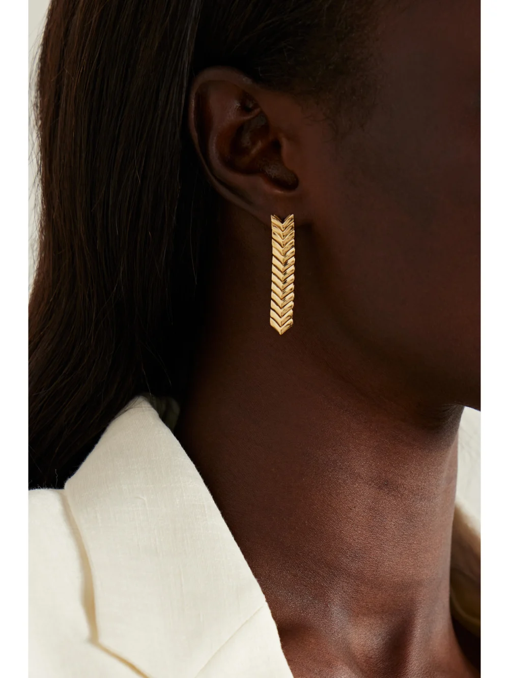 Anita Ko Zipper 18-karat Gold Earrings, styled view