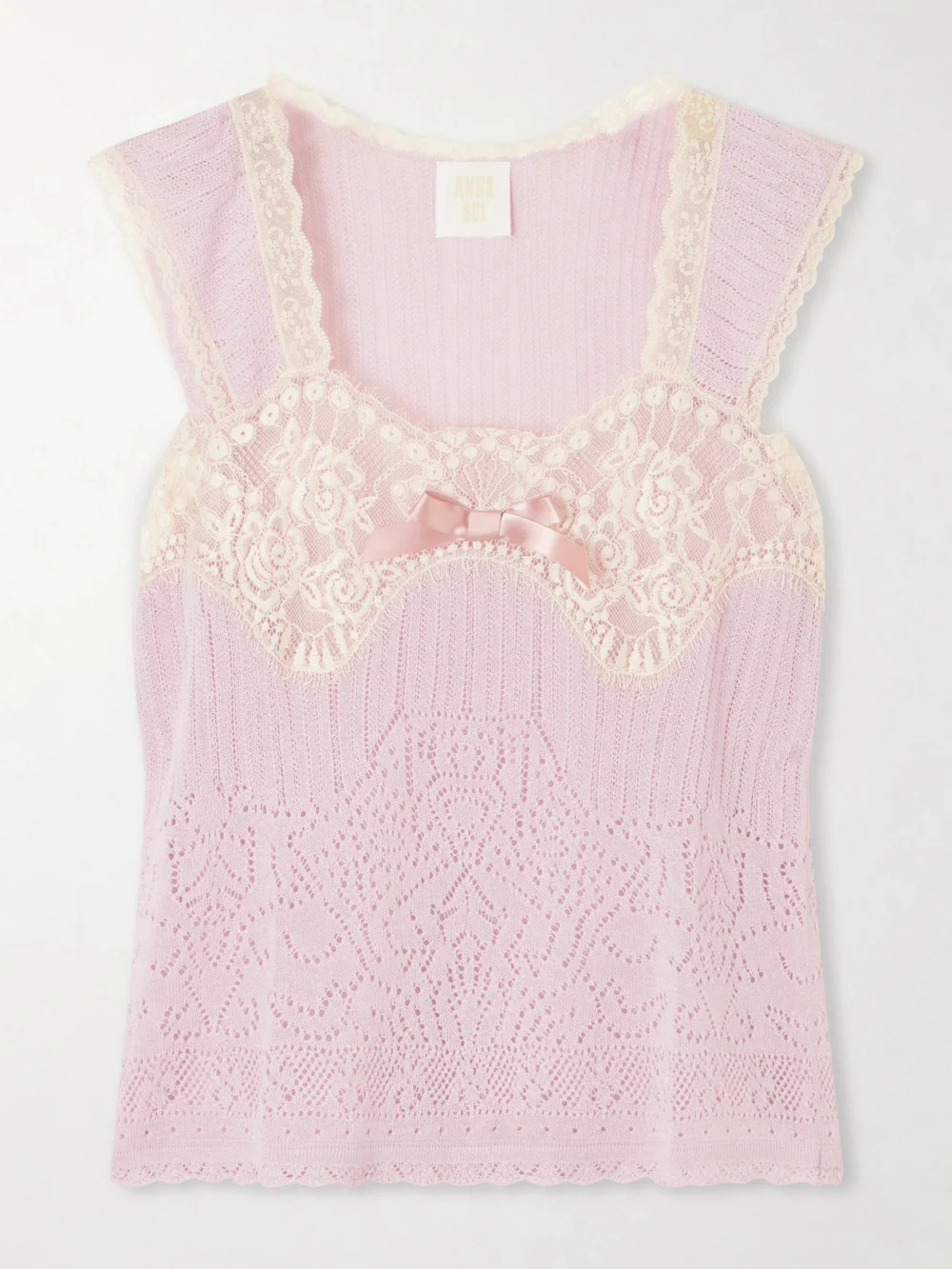 Anna Sui Lingerie Knitted Top in pink