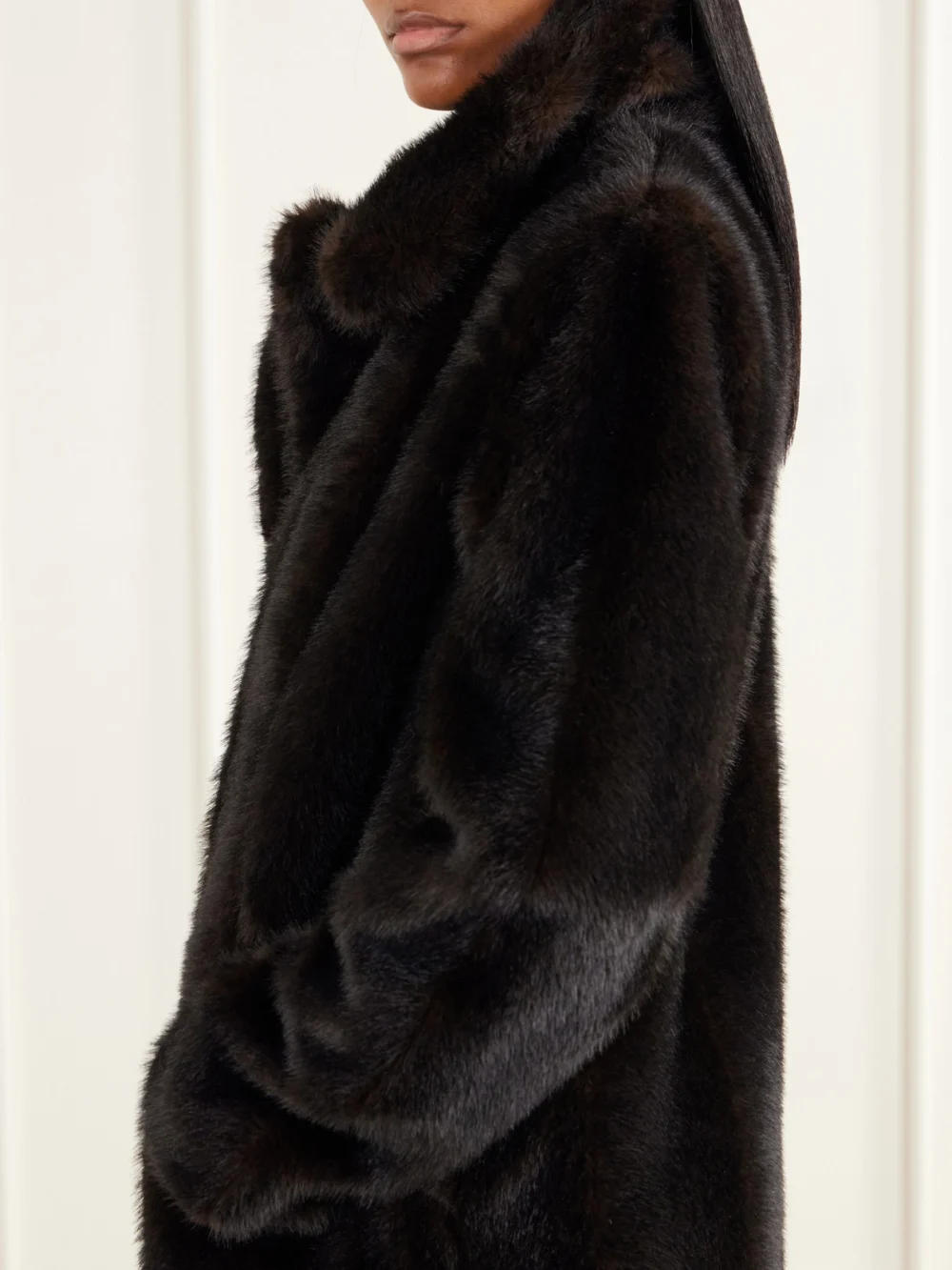 Close-up detail of the Anna Sui Plush Coat