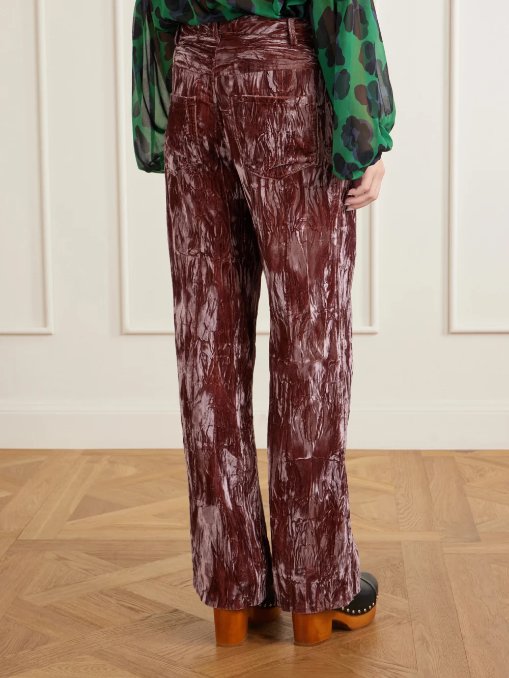Back view of the Anna Sui Velvet-rayon Wide-leg Pants