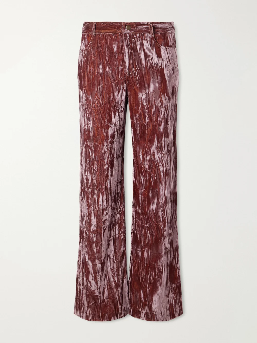 Anna Sui Velvet-rayon Wide-leg Pants in pink
