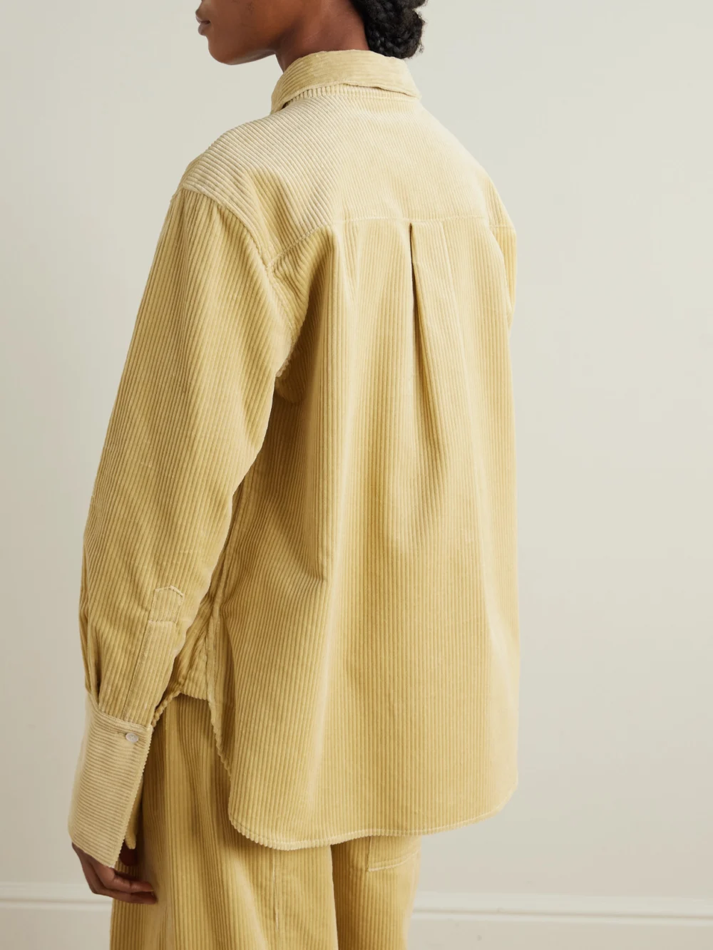 Back view of the Another Tomorrow Organic Cotton-corduroy Shirt