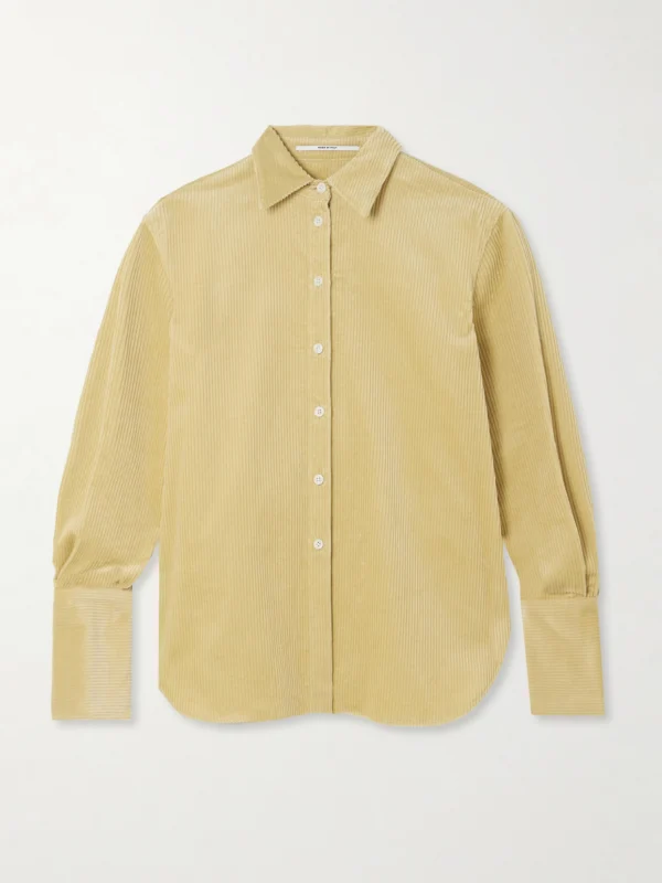 Another Tomorrow Organic Cotton-corduroy Shirt