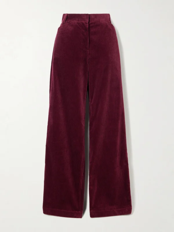 Another Tomorrow Organic Cotton-corduroy Straight-leg Pants