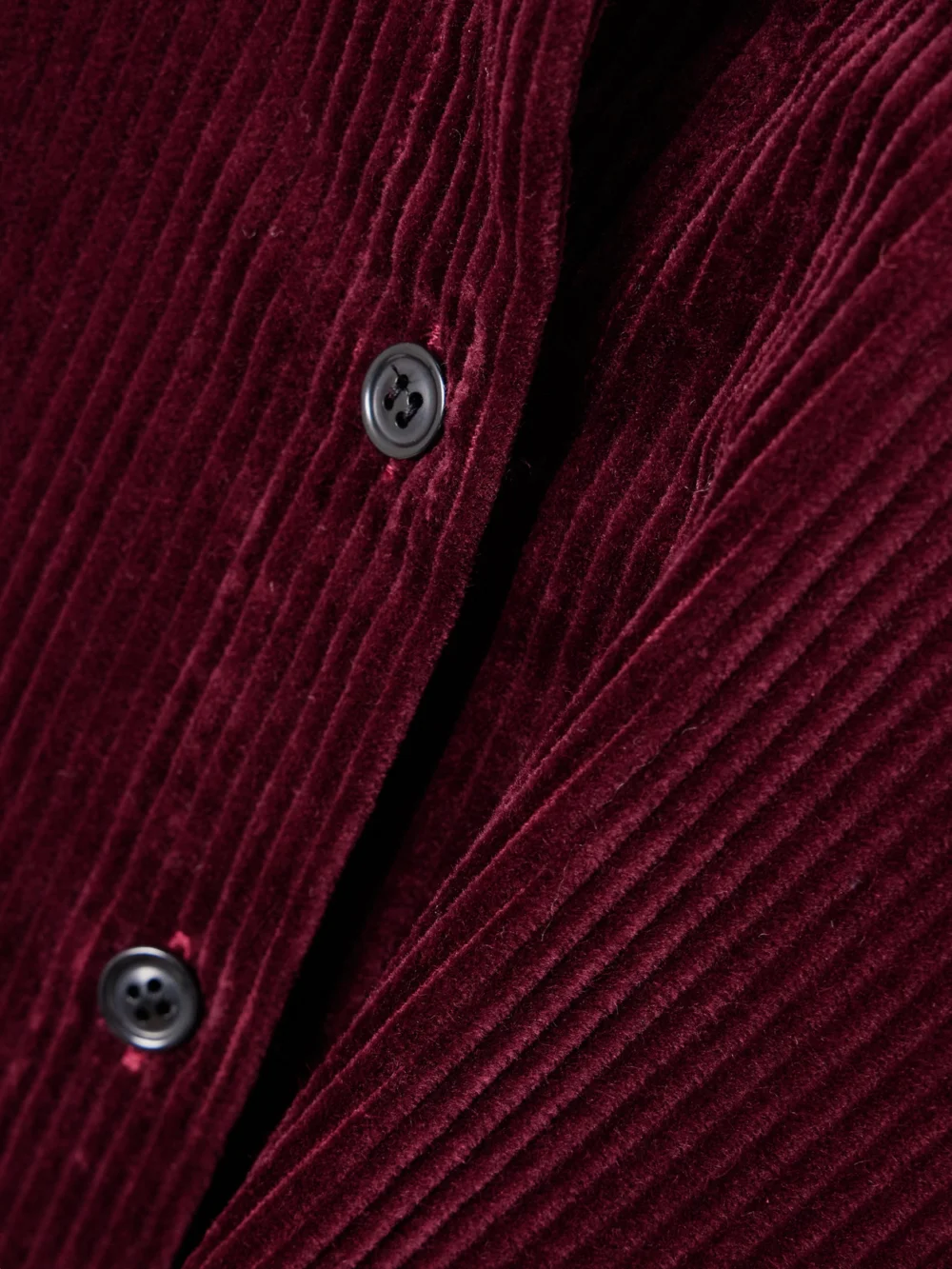Close-up detail of the Another Tomorrow Oversized Organic Cotton-corduroy Shirt