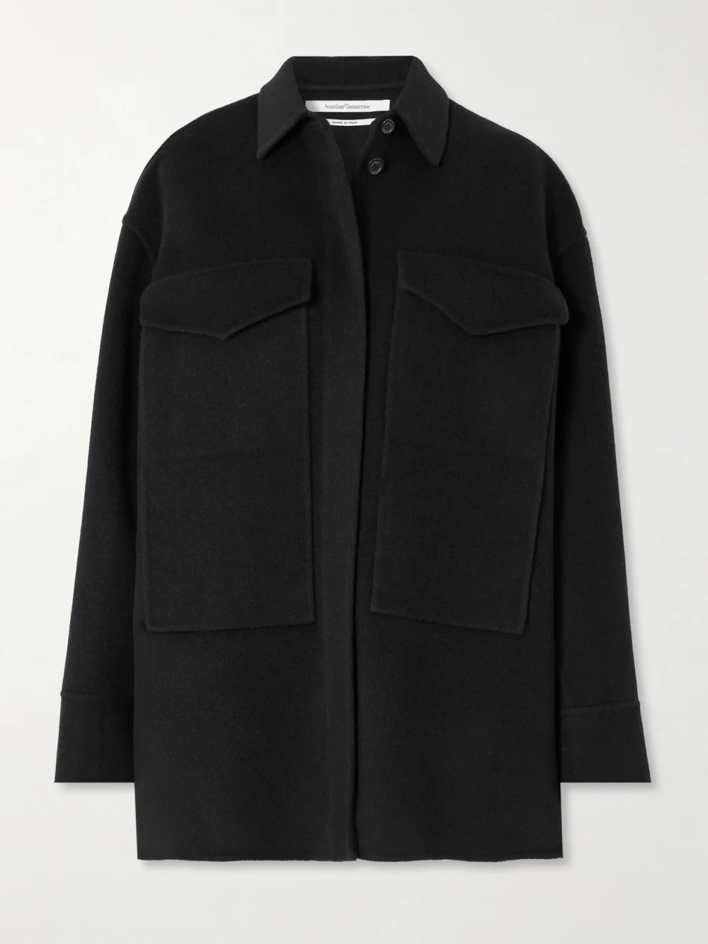 Another Tomorrow Wool Jacket in black