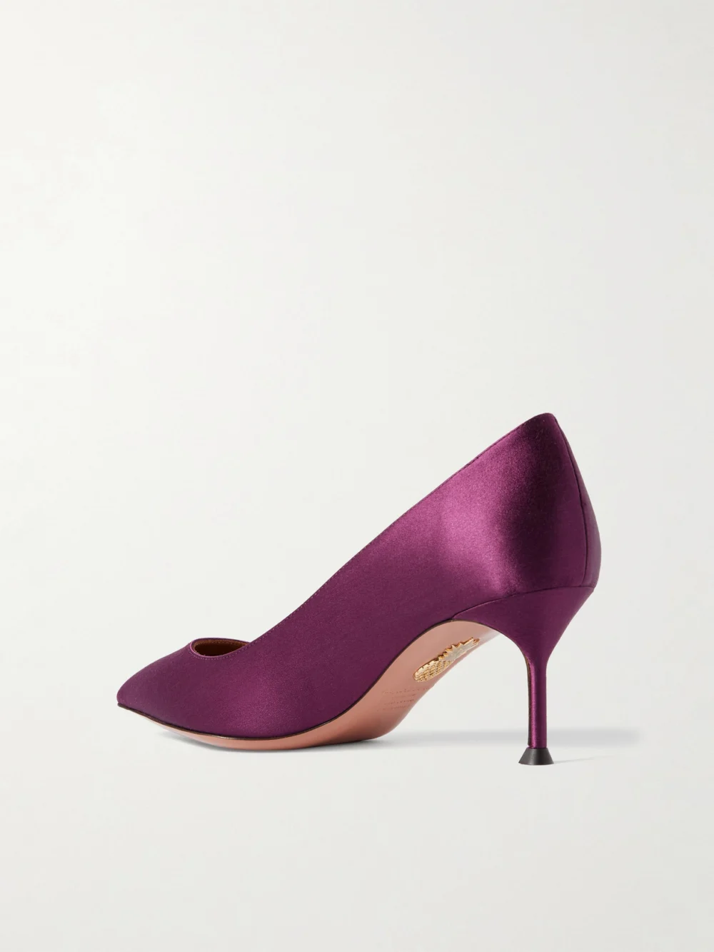 Back view of the Aquazzura Purist 65 Satin Pumps