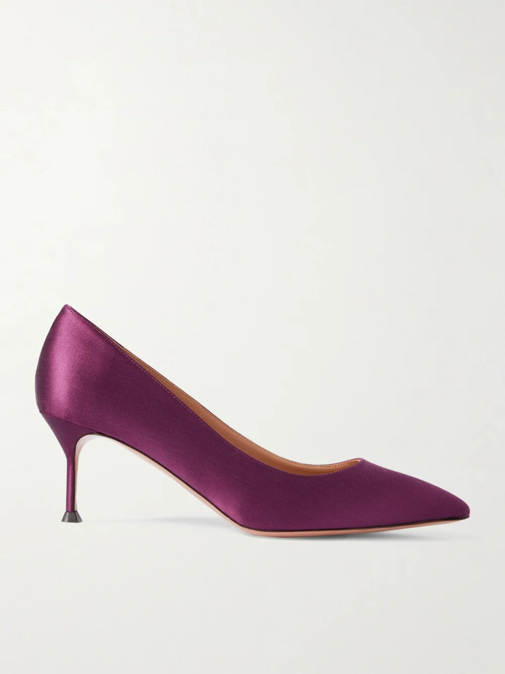Aquazzura Purist 65 Satin Pumps in dark purple