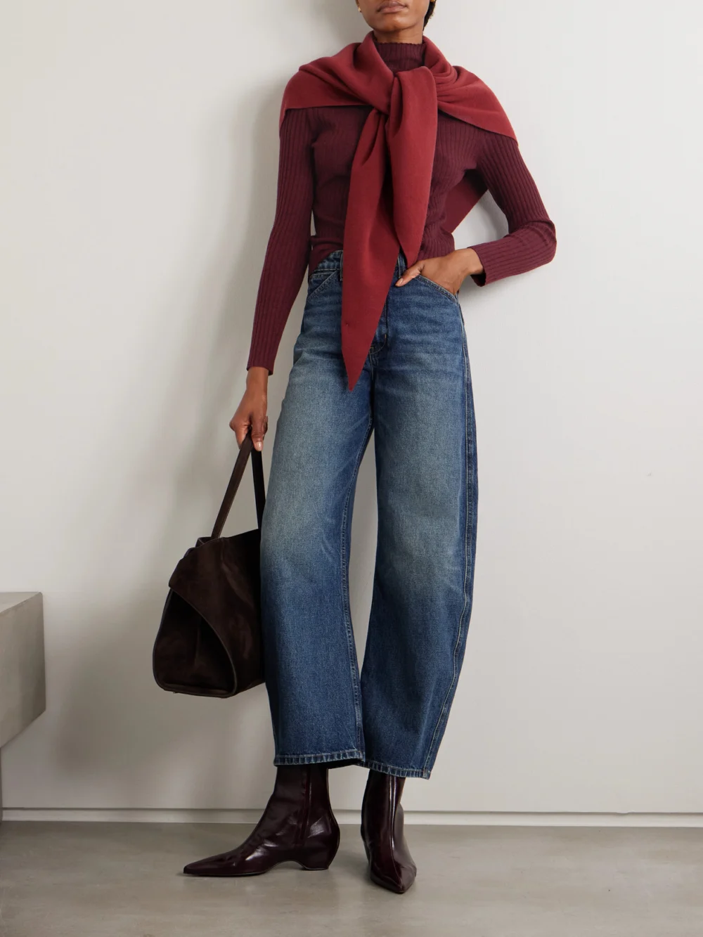 Arch4 Ariana Ribbed Cashmere Turtleneck Sweater, worn by a model