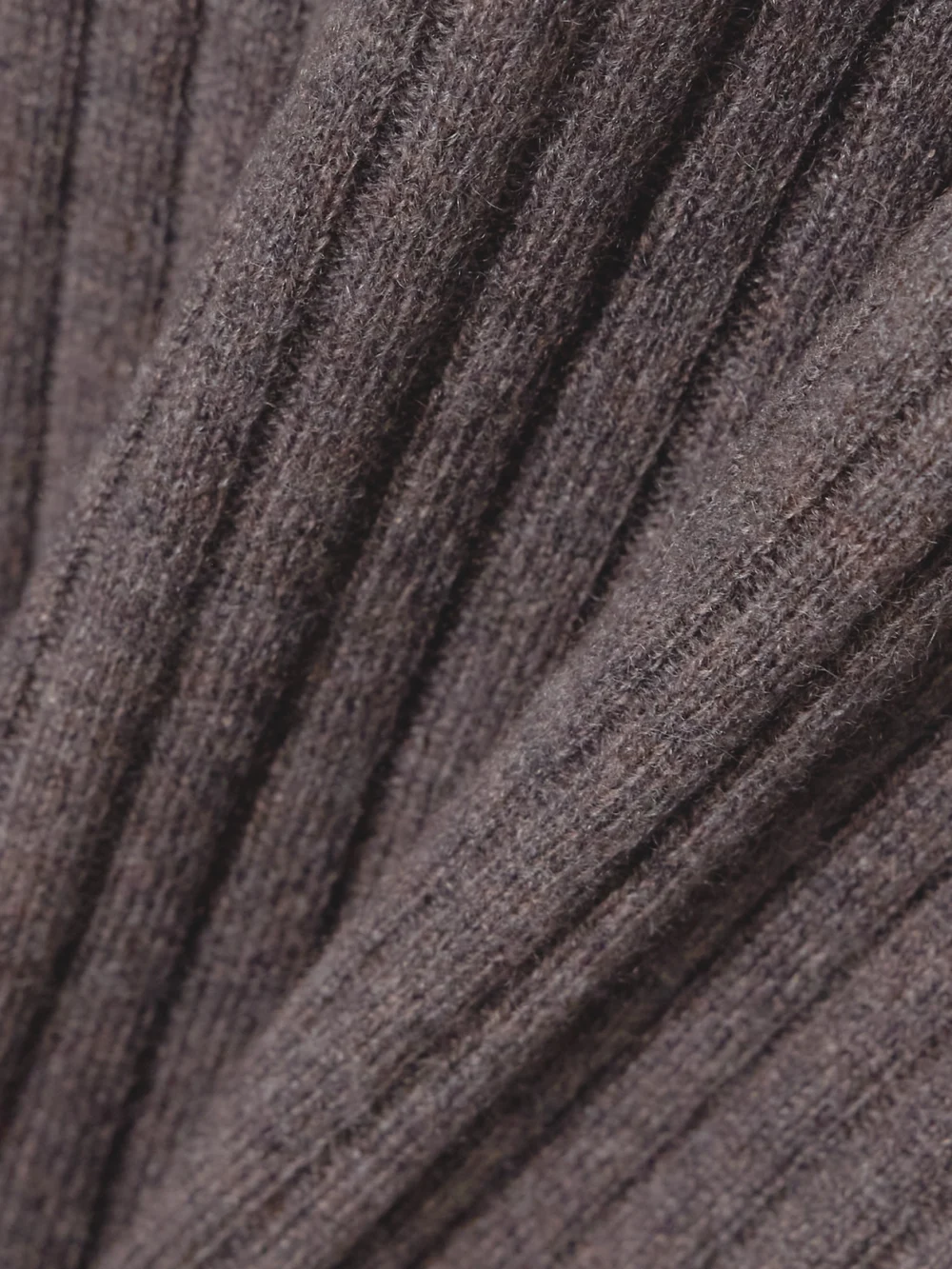 Close-up detail of the Arch4 Ariana Ribbed Turtleneck Cashmere Sweater
