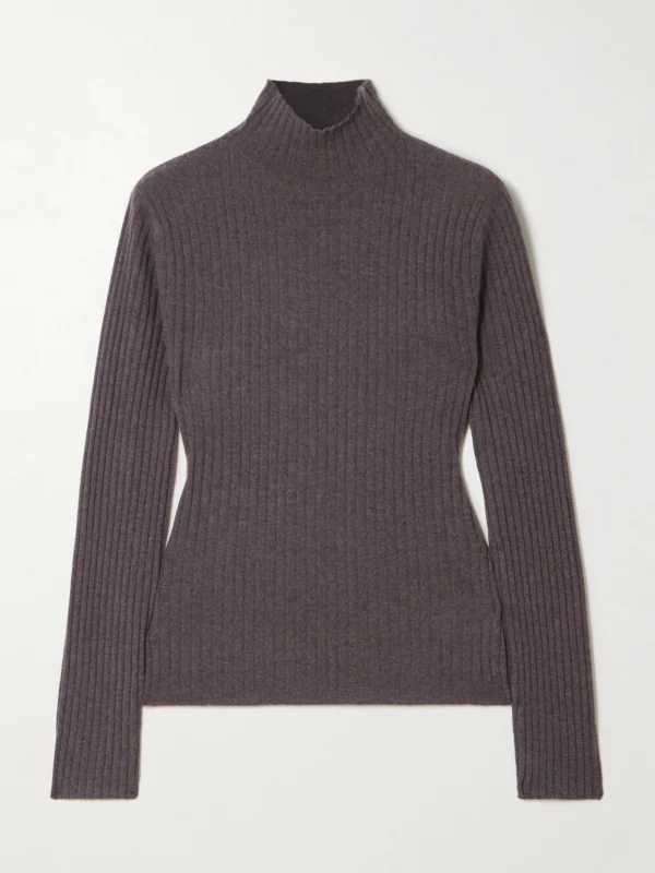 Arch4 Ariana Ribbed Turtleneck Cashmere Sweater