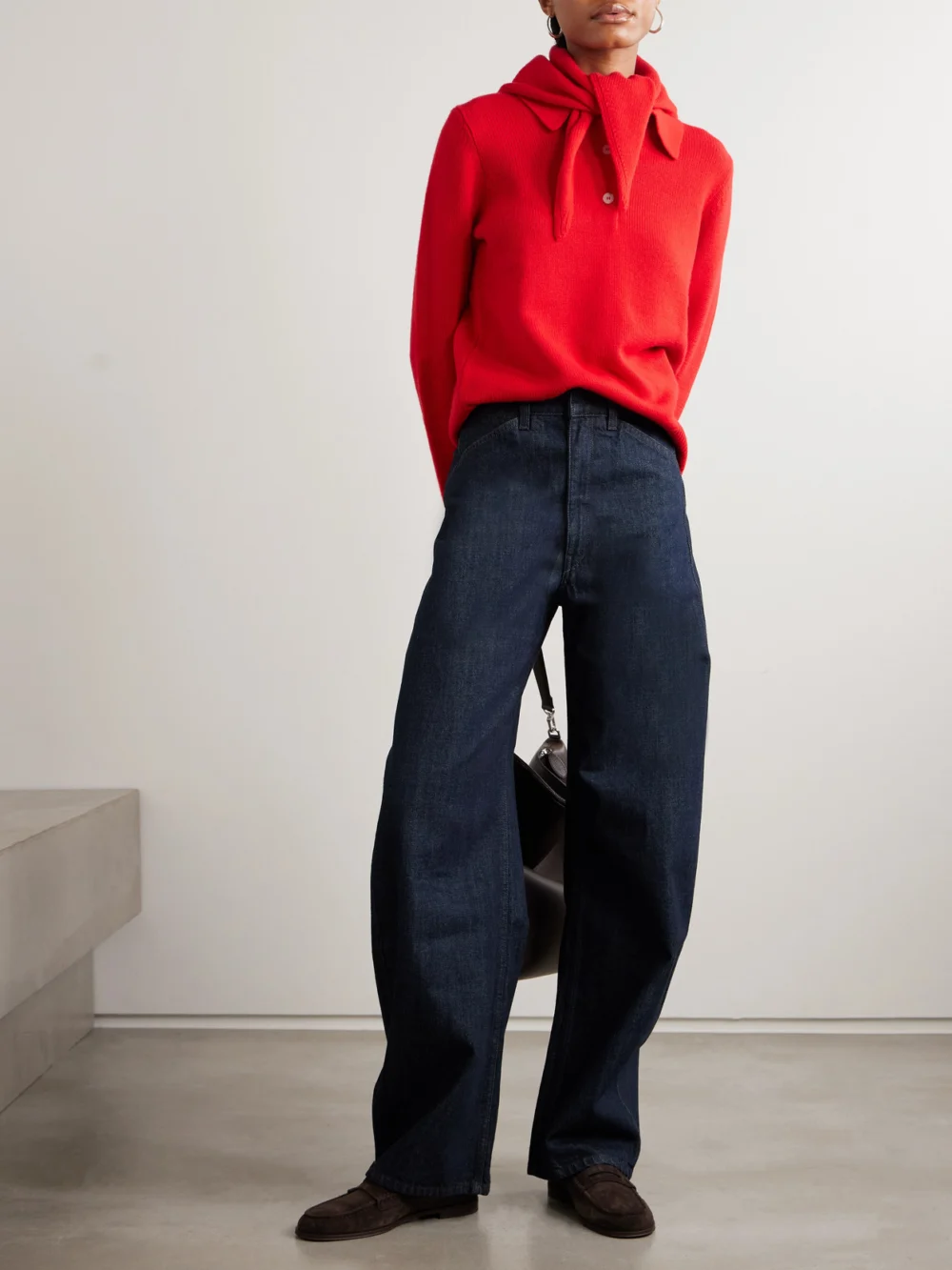 Arch4 Bessi Cashmere Polo Sweater, worn by a model