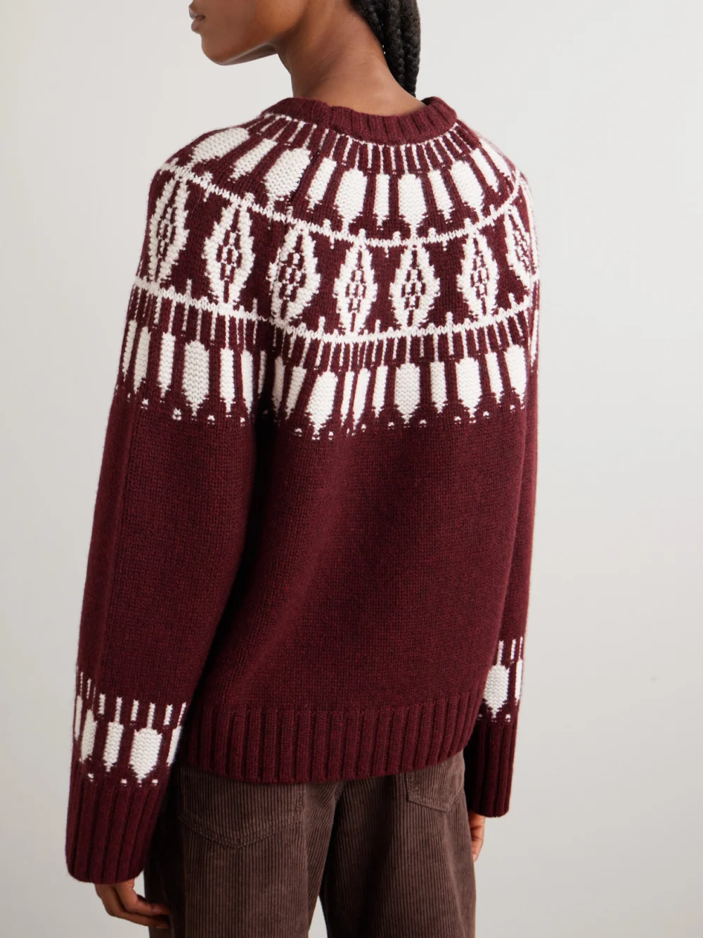 Back view of the Arch4 Jackson Fair Isle Cashmere Sweater