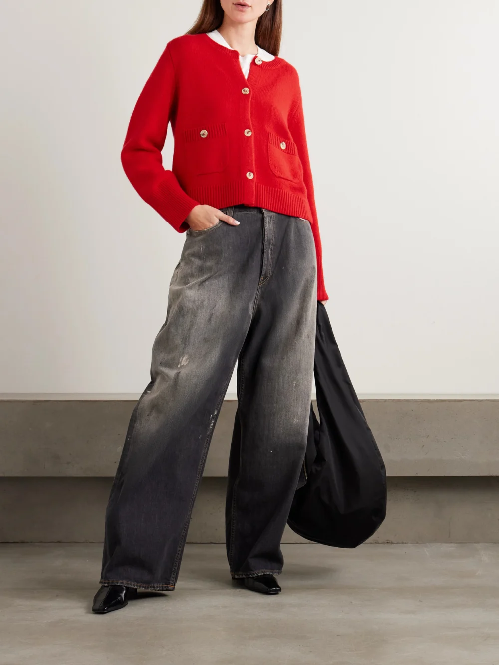Arch4 Rosanna Cashmere Cardigan, worn by a model