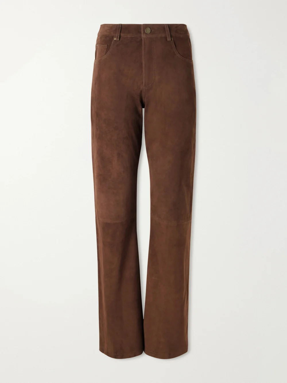 Arma Jean Suede Straight-leg Pants in chocolate