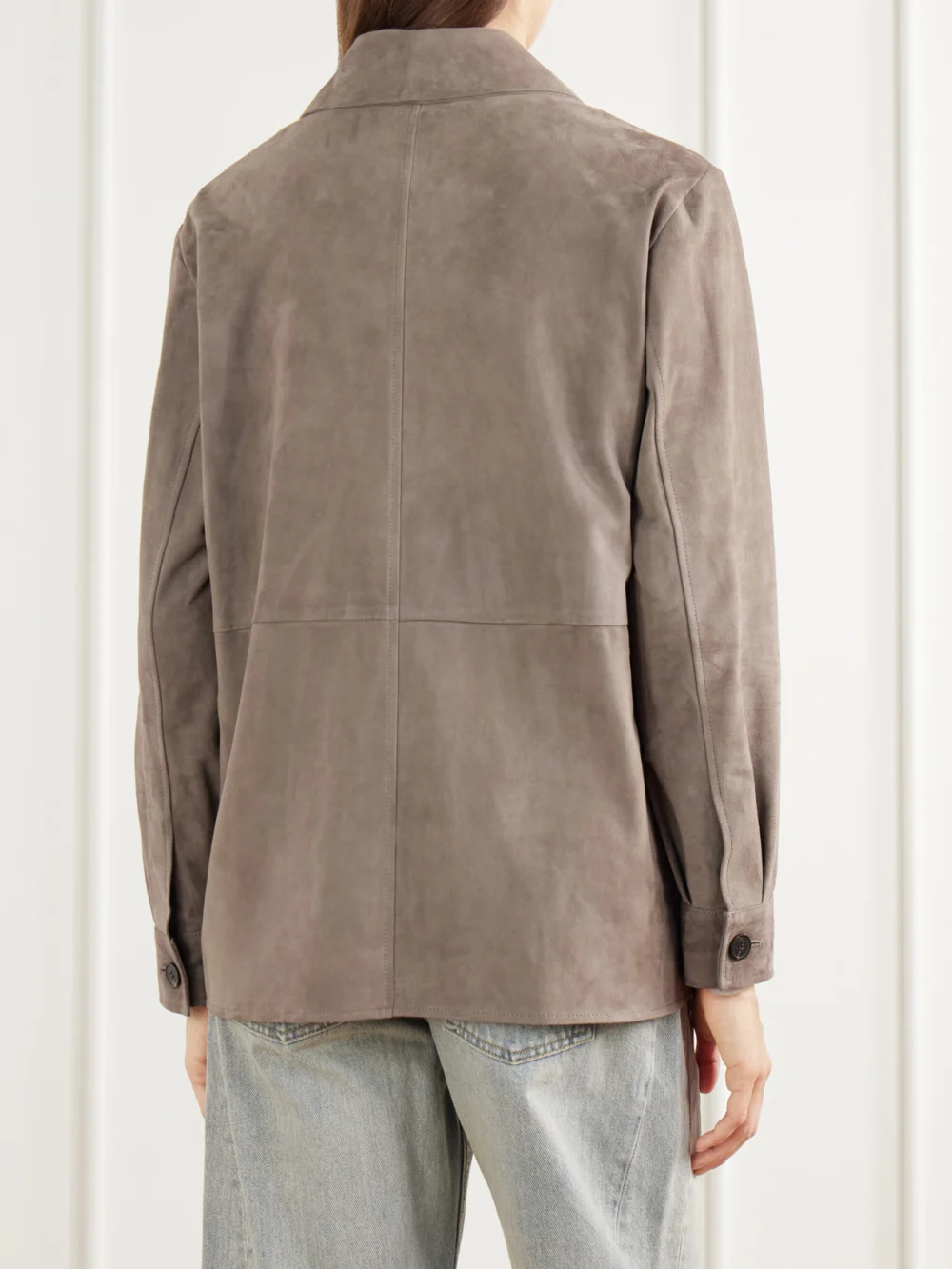 Back view of the Arma Vicky Paneled Suede Jacket