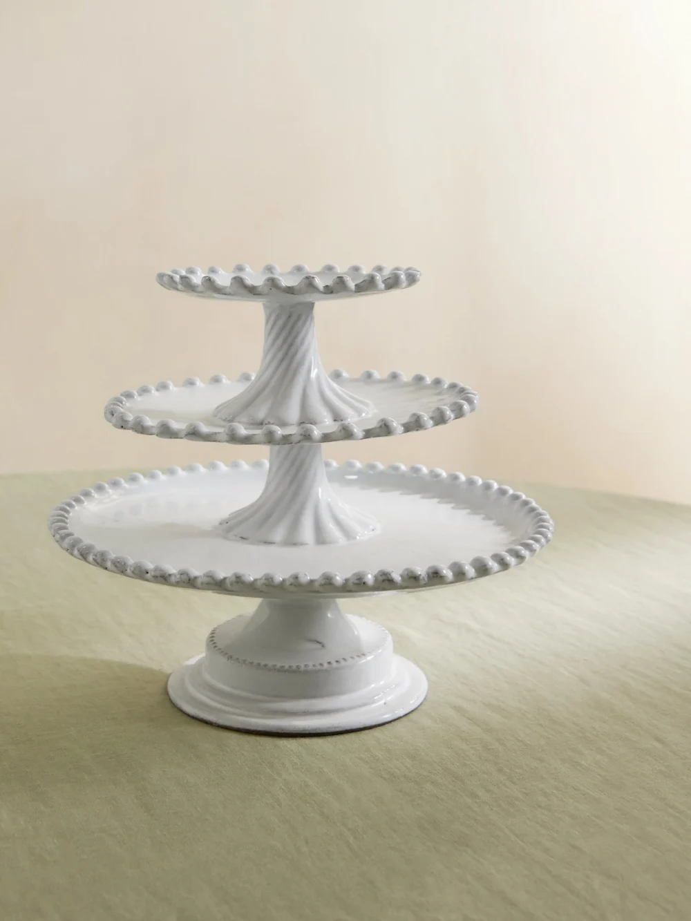 Astier De Villatte Adélaïde Three-tier Ceramic Serving Stand in white