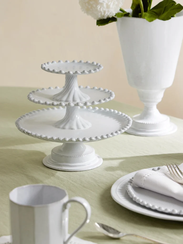 Astier De Villatte Adélaïde Three-tier Ceramic Serving Stand