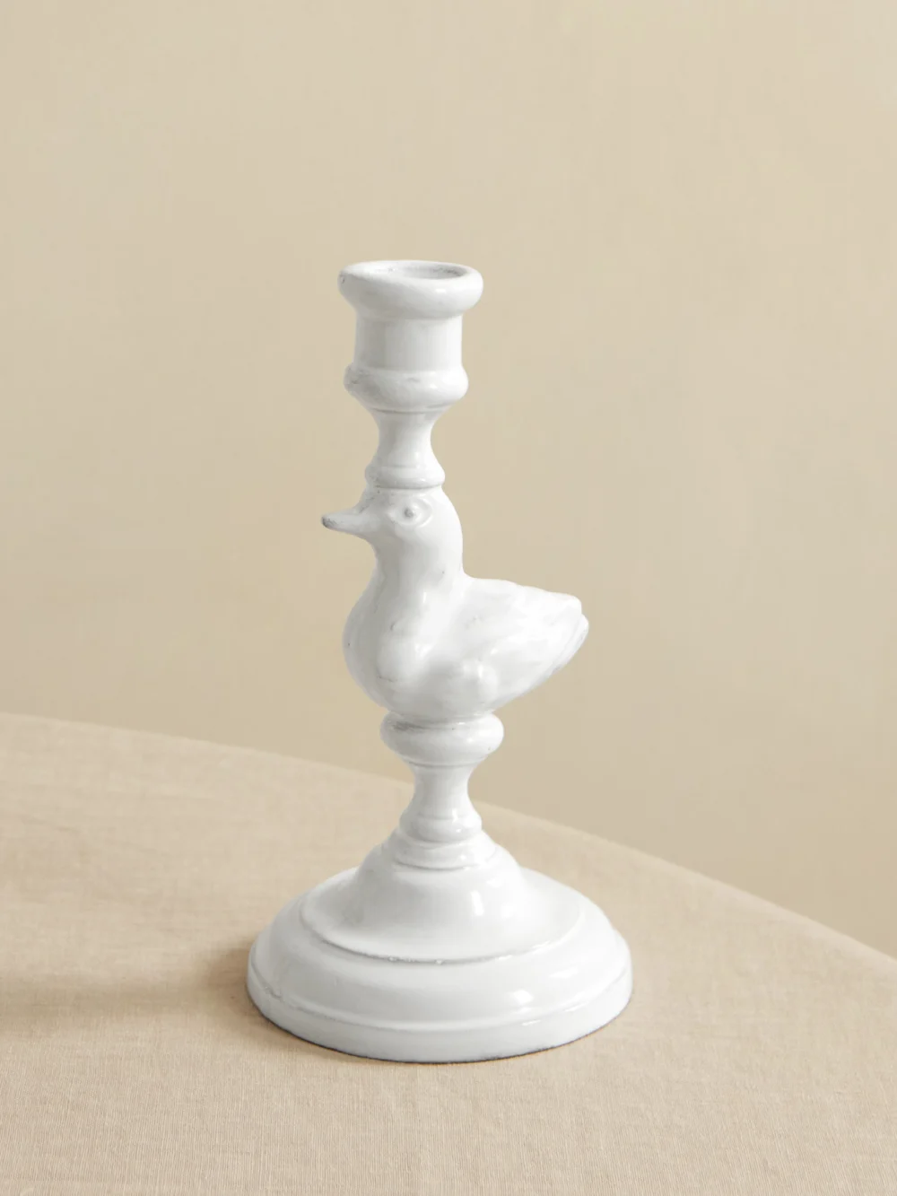 Astier De Villatte Canard Ceramic Candlestick in white