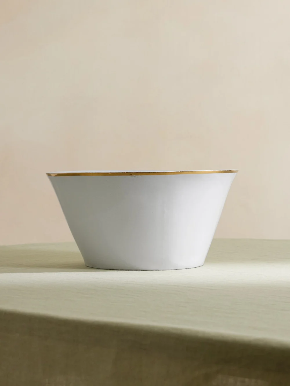 Astier De Villatte Crésus Large Gold-plated Ceramic Salad Bowl in white