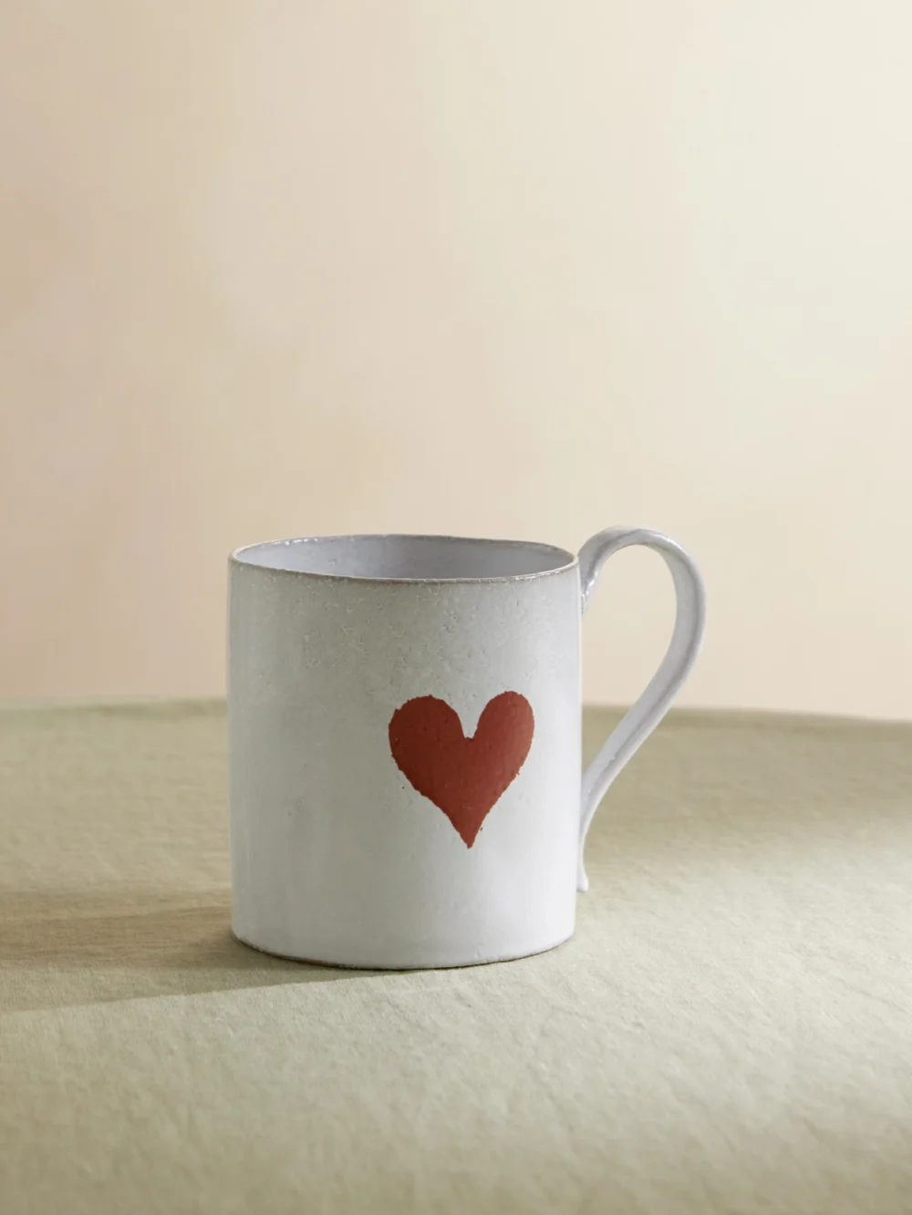 Astier De Villatte + John Derian Heart Glazed Ceramic Mug in white