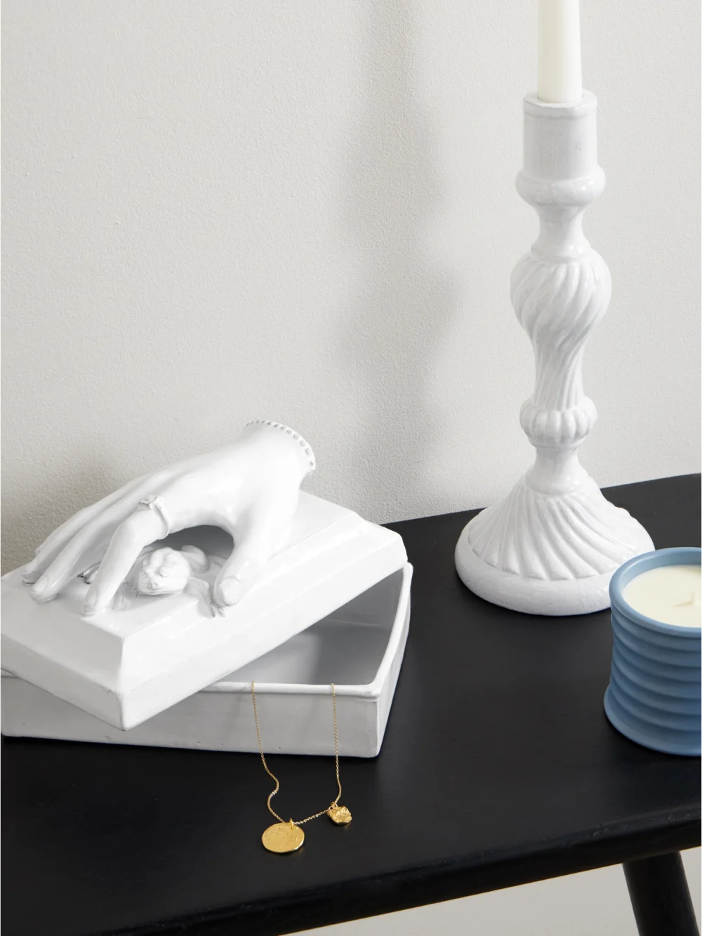 Astier De Villatte + Serena Carone Mon Prince Ceramic Jewelry Box, styled view